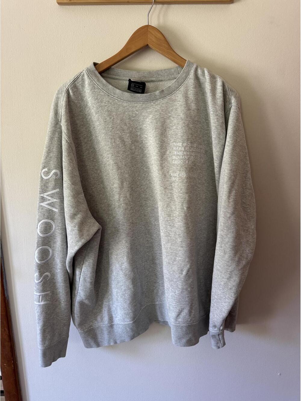 Nike Swoosh Gray Sweater Crewneck